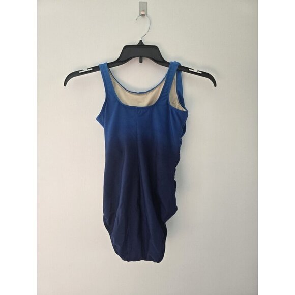 Lands End Blue Ombre Wireless Padded Cups One Piece Swimwear Beach Swimsuit 6 S - Picture 4 of 8